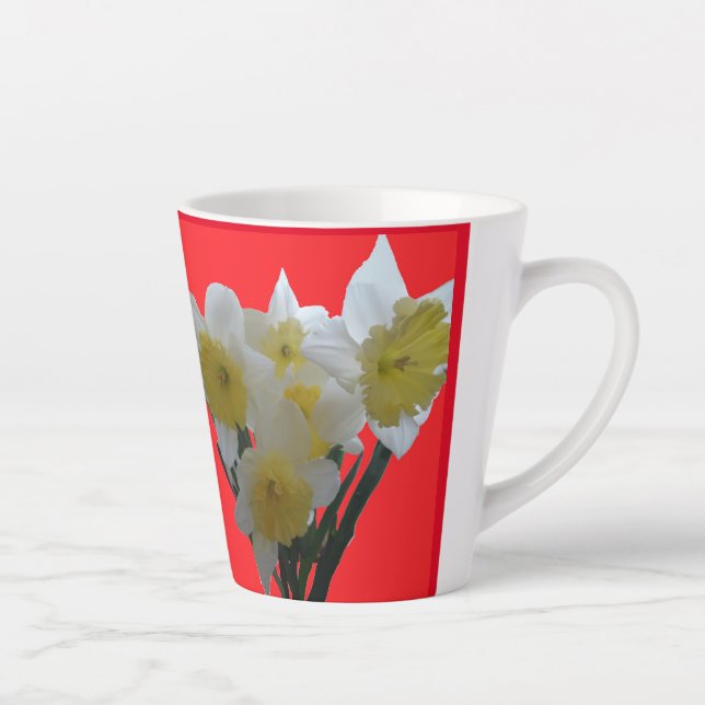 Caneca De Café Latte Ice Follies Daffodils Design Latte Mug (Direita)