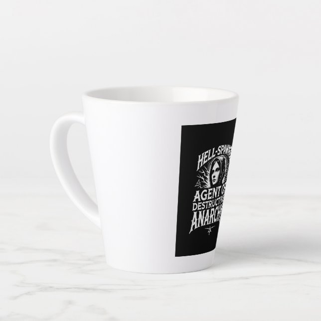 Caneca De Café Latte Ícone Feminista Malcriado (Ângulo esquerdo)