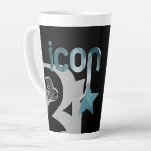 Caneca De Café Latte ÍCONE Lata de Mug Abstrato Interior Decoração Azul