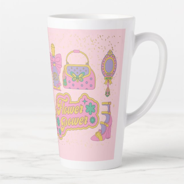 Caneca De Café Latte ícones bonitos do estilo dos anos 90 da moda (Direita)