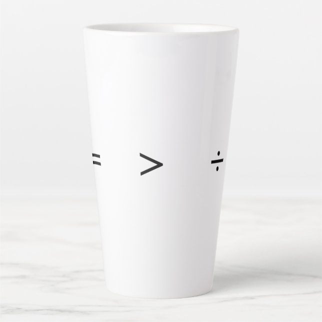 Caneca De Café Latte Igualdade maior do que divisão (Frente)