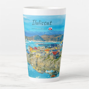 Caneca De Café Latte Ilulissat, Groenlândia - Cidade do Iceberg Grande