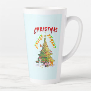 Caneca De Café Latte Iluminação de Natal