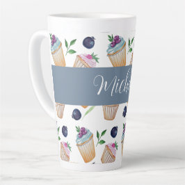 Caneca De Café Latte Ilustração Cura de Aquarela Urbana Fresca Fresca