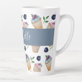 Caneca De Café Latte Ilustração Cura de Aquarela Urbana Fresca Fresca