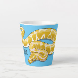 Caneca De Café Latte Ilustração de cobra de pitão birmanês