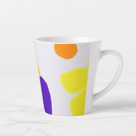 Caneca De Café Latte Ilustração de cores vívidas Latim