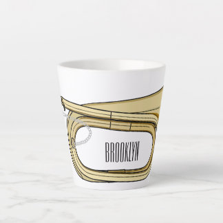 Caneca De Café Latte Ilustração de desenho animado