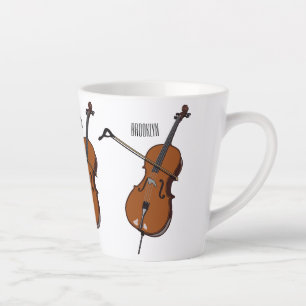 Caneca De Café Latte Ilustração de desenho animado Cello