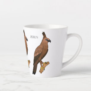 Caneca De Café Latte Ilustração de desenho animado de ave-águia-gavião-