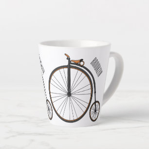 Caneca De Café Latte Ilustração de desenho animado de bicicleta de alta