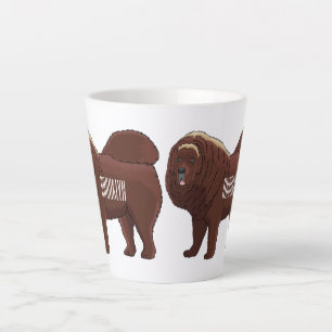 Caneca De Café Latte ilustração de desenho animado de cachorro Mastim T