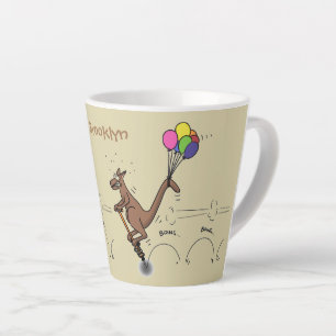 Caneca De Café Latte Ilustração de desenho animado de canguru humor aus
