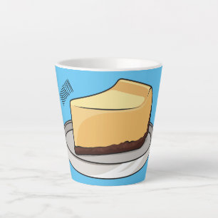 Caneca De Café Latte Ilustração de desenho animado de Cheesecake