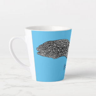 Caneca De Café Latte Ilustração de desenho animado de enguia-pintada-pr