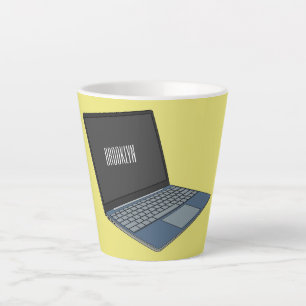 Caneca De Café Latte ilustração de desenho animado de laptop