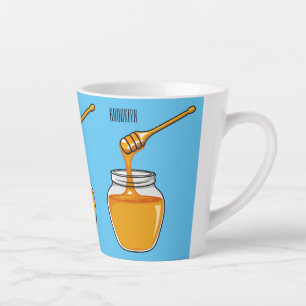 Caneca De Café Latte Ilustração de desenho animado de mel