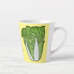 Caneca De Café Latte Ilustração de desenho animado de repolho chinês