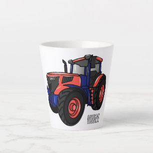 Caneca De Café Latte Ilustração de desenho animado de trator