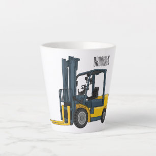 Caneca De Café Latte Ilustração de desenho animado do empilhador