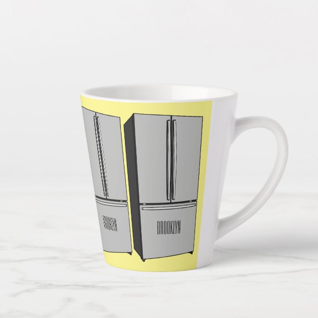 Caneca De Café Latte Ilustração de desenho animado do frigorífico franc (Direita)