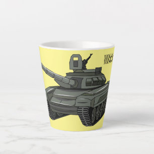 Caneca De Café Latte Ilustração de desenho animado do Tanque