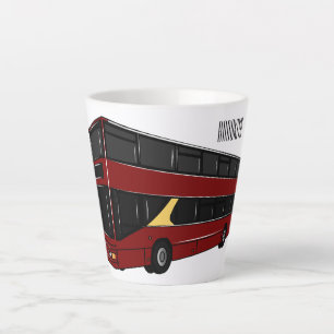 Caneca De Café Latte Ilustração de desenho de barramento de dois andare