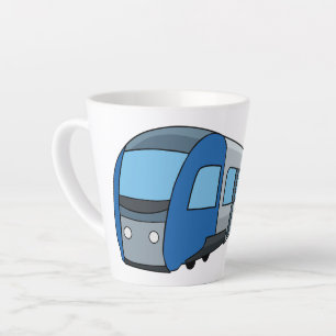 Caneca De Café Latte Ilustração de desenho do comboio elétrico