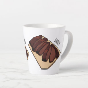Caneca De Café Latte Ilustração de desenho do peito de carne