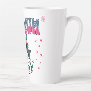 Caneca De Café Latte Ilustração de Mãe de Gato Fofa Arte Felina Aconche