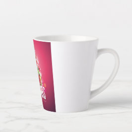 Caneca De Café Latte Ilustração do Design gráfico de Natal Vermelho Mod