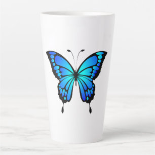 Caneca De Café Latte Ilustração do Inseto Azul-Borboleta-20284 T-Shirt