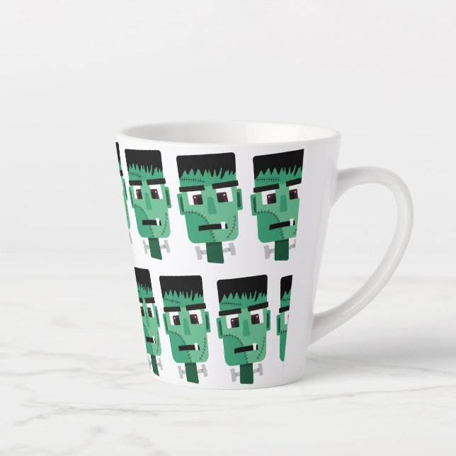 Caneca De Café Latte Ilustração do Monstro de Frankenstein (Direita)
