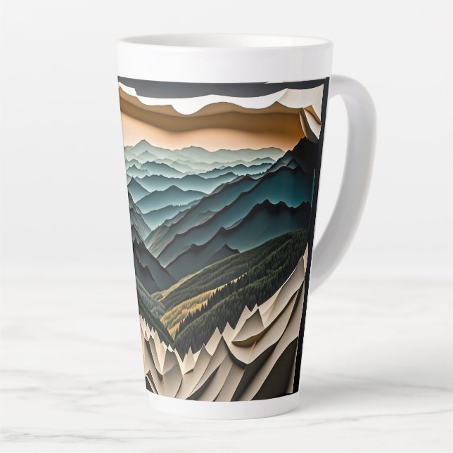 Caneca De Café Latte ilustração do Parque Nacional das Montanhas do enf (Ângulo direito)