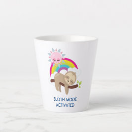Caneca De Café Latte Ilustração Funny Ativada no Modo Lúteo