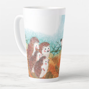 Caneca De Café Latte Ilustração Hedgehogs