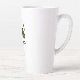 Caneca De Café Latte Ilustração Retro Zen Gato Yoga Calmo