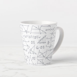 Caneca De Café Latte Ilustrações Escritas de Cálculos Matemáticos Latte