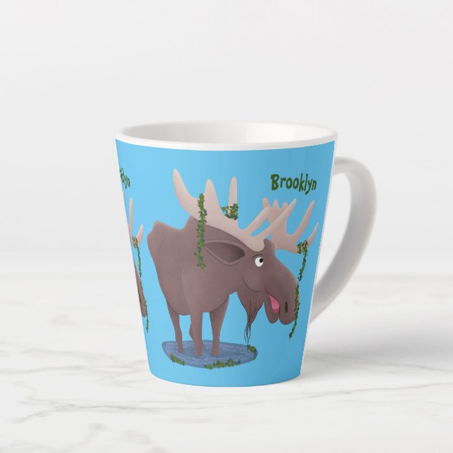 Caneca De Café Latte Imagem animada alegre e engraçada (Ângulo direito)