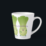 Caneca De Café Latte Imagem de desenho animado bonito de "baby bok choy<br><div class="desc">Este personagem de desenho animado bonito de "bok choy" é desenhado num estilo feliz. Muito diversão vegetal!</div>