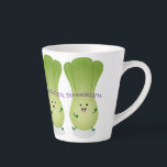 Caneca De Café Latte Imagem de desenho animado bonito de "baby bok choy<br><div class="desc">Este personagem de desenho animado bonito de "bok choy" é desenhado num estilo feliz. Muito diversão vegetal!</div>