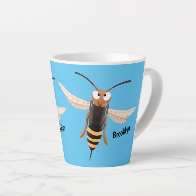 Caneca De Café Latte Imagem de desenho animado com zangão (Ângulo direito)