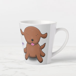 Caneca De Café Latte Imagem de desenho animado de cachorro feliz e boni