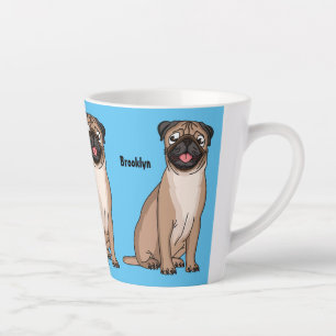 Caneca De Café Latte Imagem de desenho animado de cachorro feliz e engr