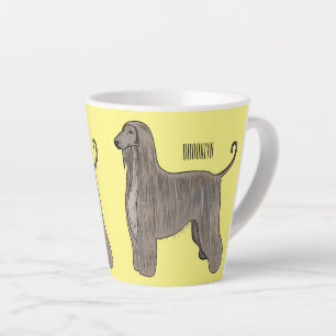 Caneca De Café Latte Imagem de desenho animado de cão de cão de cão de