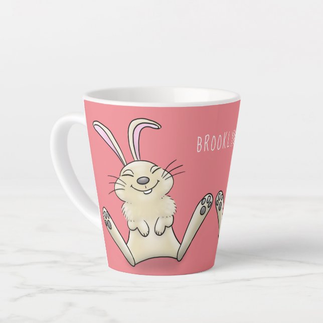 Caneca De Café Latte Imagem de desenho animado de coelho bonito (Ângulo esquerdo)
