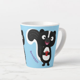 Caneca De Café Latte Imagem de desenho animado de tronco feliz e bonito