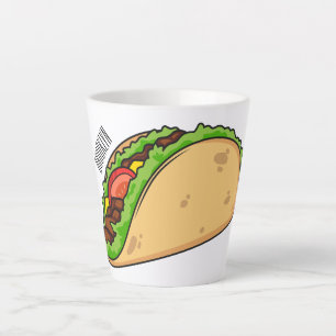 Caneca De Café Latte Imagem de desenho animado do Taco
