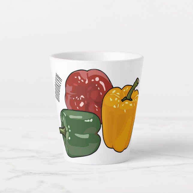 Caneca De Café Latte Imagem de desenho em Capsicum (Frente)