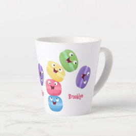 Caneca De Café Latte Imagem de desenhos animados de macarões engraçados